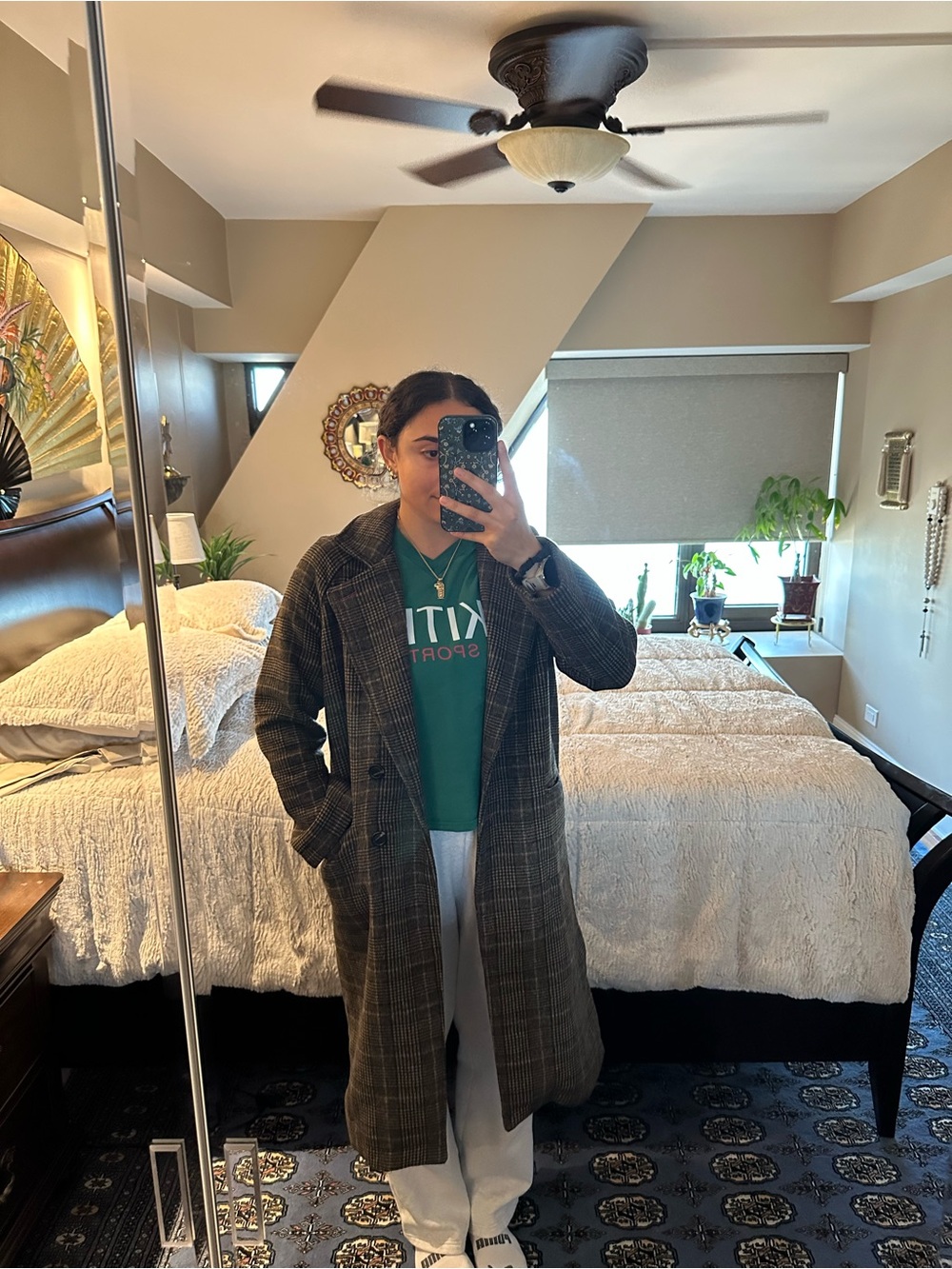 Avec Les Filles Plaid Wool Coat